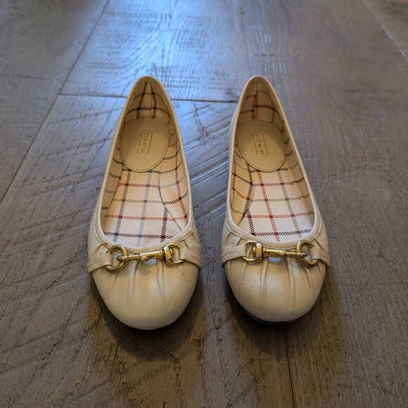 Coach White Leather Ballet Flats - Picture 2 of 5
